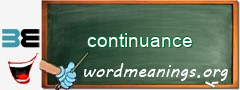 WordMeaning blackboard for continuance